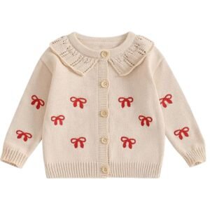 Wapora Elegant Bow Knit Cardigan Cozy Stylish for Kids